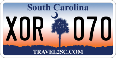 SC license plate XOR070