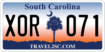 SC license plate XOR071