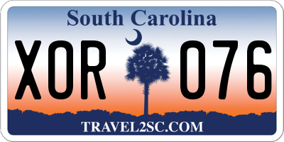 SC license plate XOR076