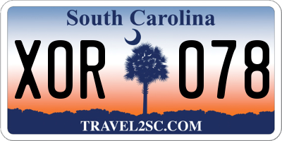 SC license plate XOR078