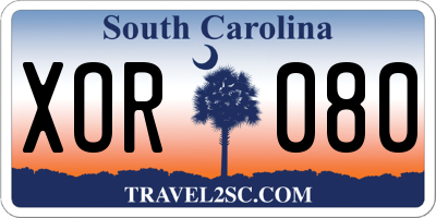 SC license plate XOR080