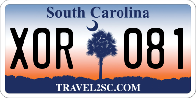 SC license plate XOR081