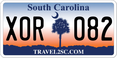 SC license plate XOR082