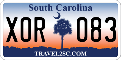 SC license plate XOR083