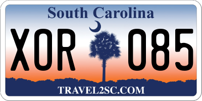 SC license plate XOR085