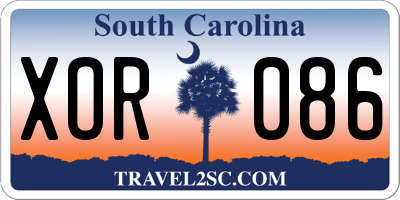 SC license plate XOR086