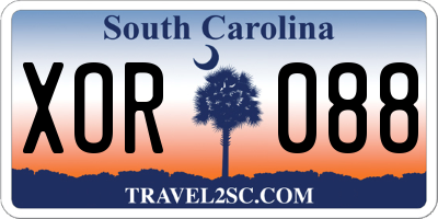 SC license plate XOR088