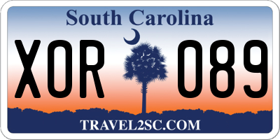 SC license plate XOR089