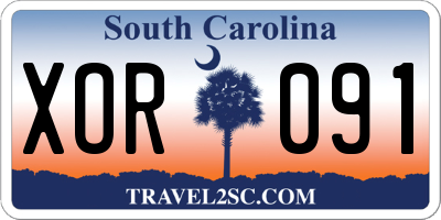SC license plate XOR091