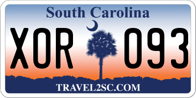 SC license plate XOR093