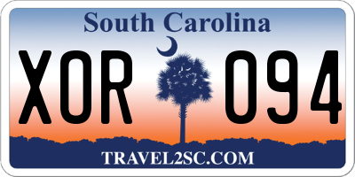 SC license plate XOR094