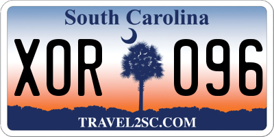 SC license plate XOR096