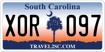 SC license plate XOR097