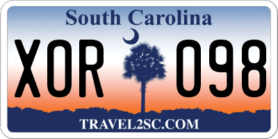 SC license plate XOR098