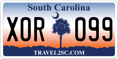 SC license plate XOR099