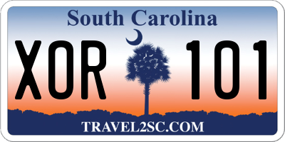 SC license plate XOR101