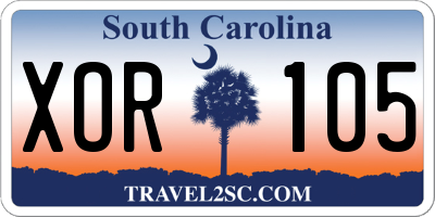 SC license plate XOR105