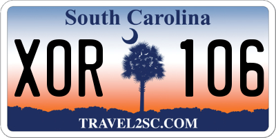SC license plate XOR106