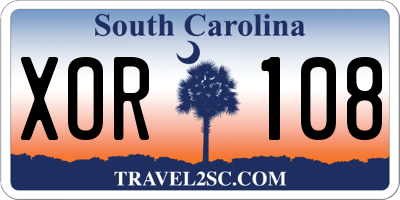 SC license plate XOR108