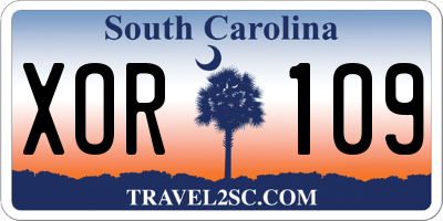 SC license plate XOR109