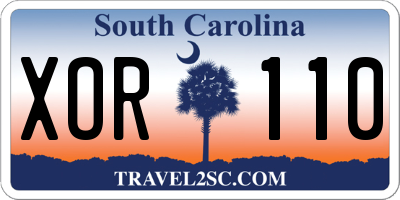 SC license plate XOR110