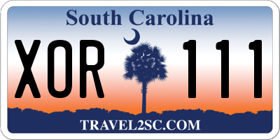 SC license plate XOR111