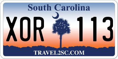 SC license plate XOR113
