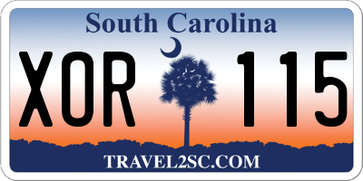 SC license plate XOR115