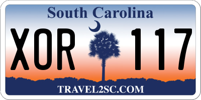 SC license plate XOR117