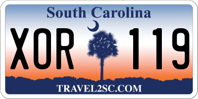 SC license plate XOR119