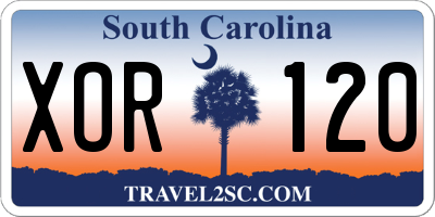 SC license plate XOR120