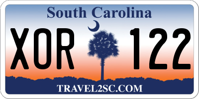 SC license plate XOR122