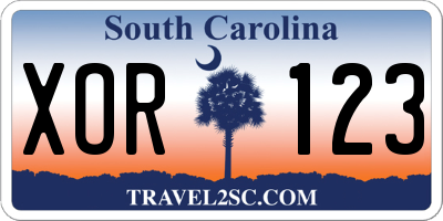 SC license plate XOR123