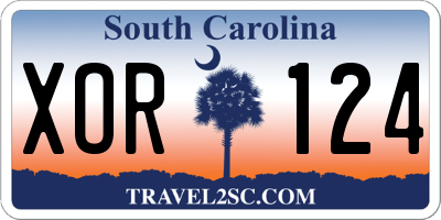 SC license plate XOR124