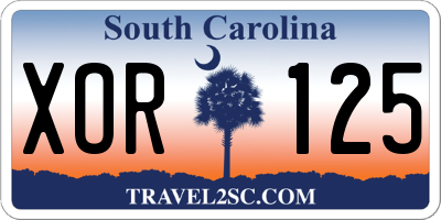 SC license plate XOR125