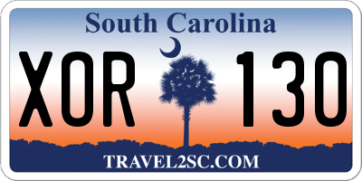 SC license plate XOR130