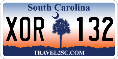 SC license plate XOR132