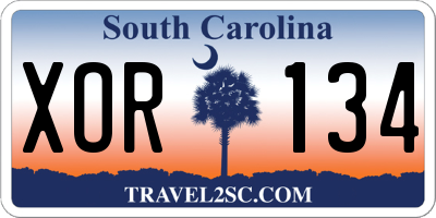 SC license plate XOR134