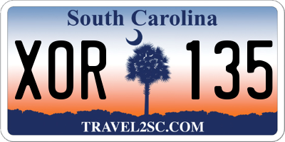 SC license plate XOR135