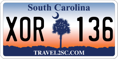 SC license plate XOR136