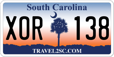 SC license plate XOR138