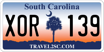 SC license plate XOR139