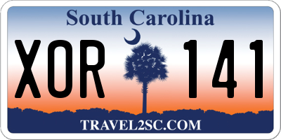 SC license plate XOR141