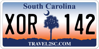SC license plate XOR142