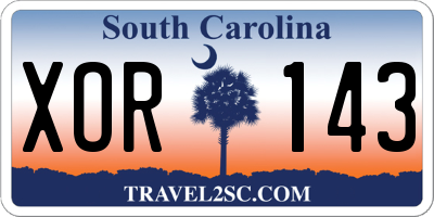 SC license plate XOR143