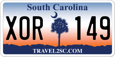 SC license plate XOR149