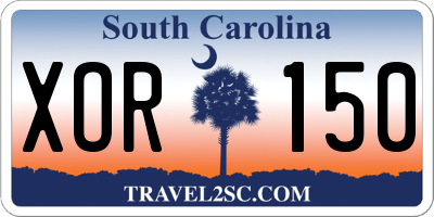 SC license plate XOR150