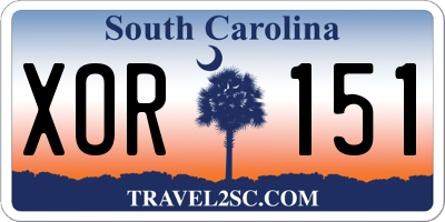 SC license plate XOR151