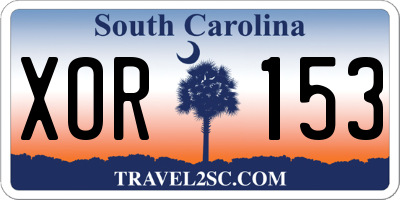 SC license plate XOR153