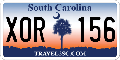 SC license plate XOR156